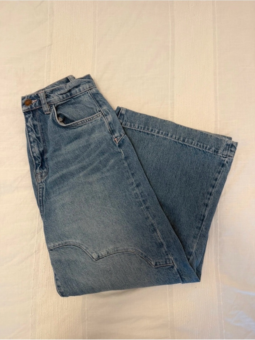 Triarchy High Rise Wide Leg Cropped Jeans Size 26